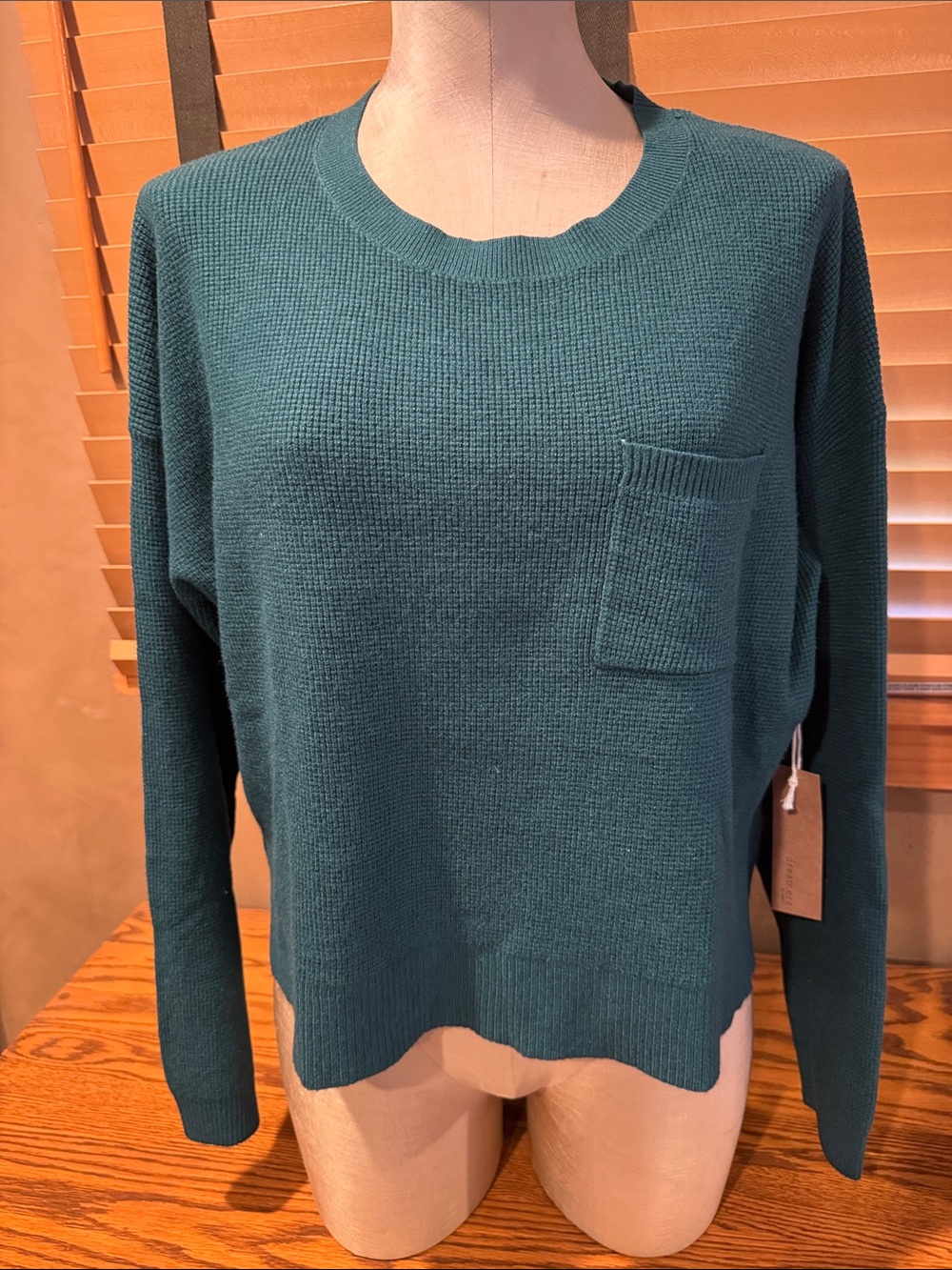 Dreamers Teal Crewneck Pocket Sweater